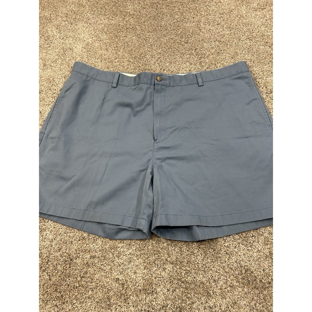 LL Bean Comfort Waist Chino Shorts Mens 44 Blue Relaxed Fit Flat Front #0424